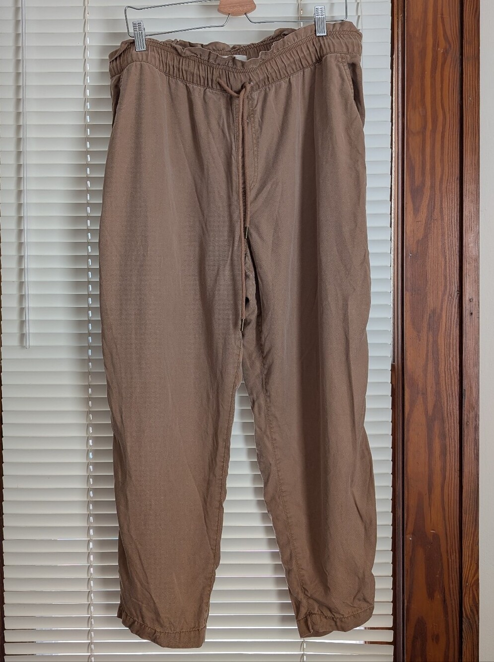 LOFT Brown Paper Bag Waist Drawstring Pants